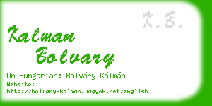kalman bolvary business card
