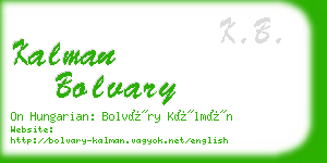 kalman bolvary business card